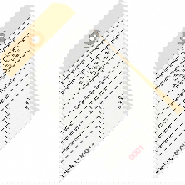 Blank Tag: 6-1/4'' High, Manila & White, Synthetic Paper